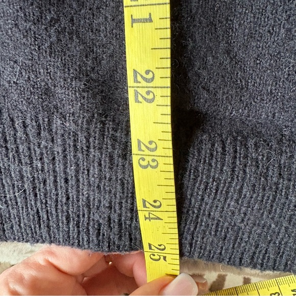 Madewell Wool Alpaca Drop Shoulder V-Neck Cardigan Button Academia Black XL Soft - Picture 8 of 8